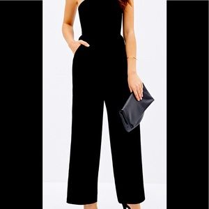 Black strapless long jumpsuit, medium